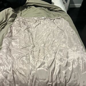 Champagne satin H&M midi skirt